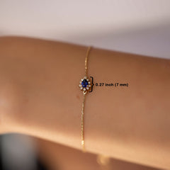 14K Gold Blue Sapphire & Diamond Pear Bracelet – Astra