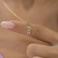 14K Gold Diamond Leaf Necklace – Sylva