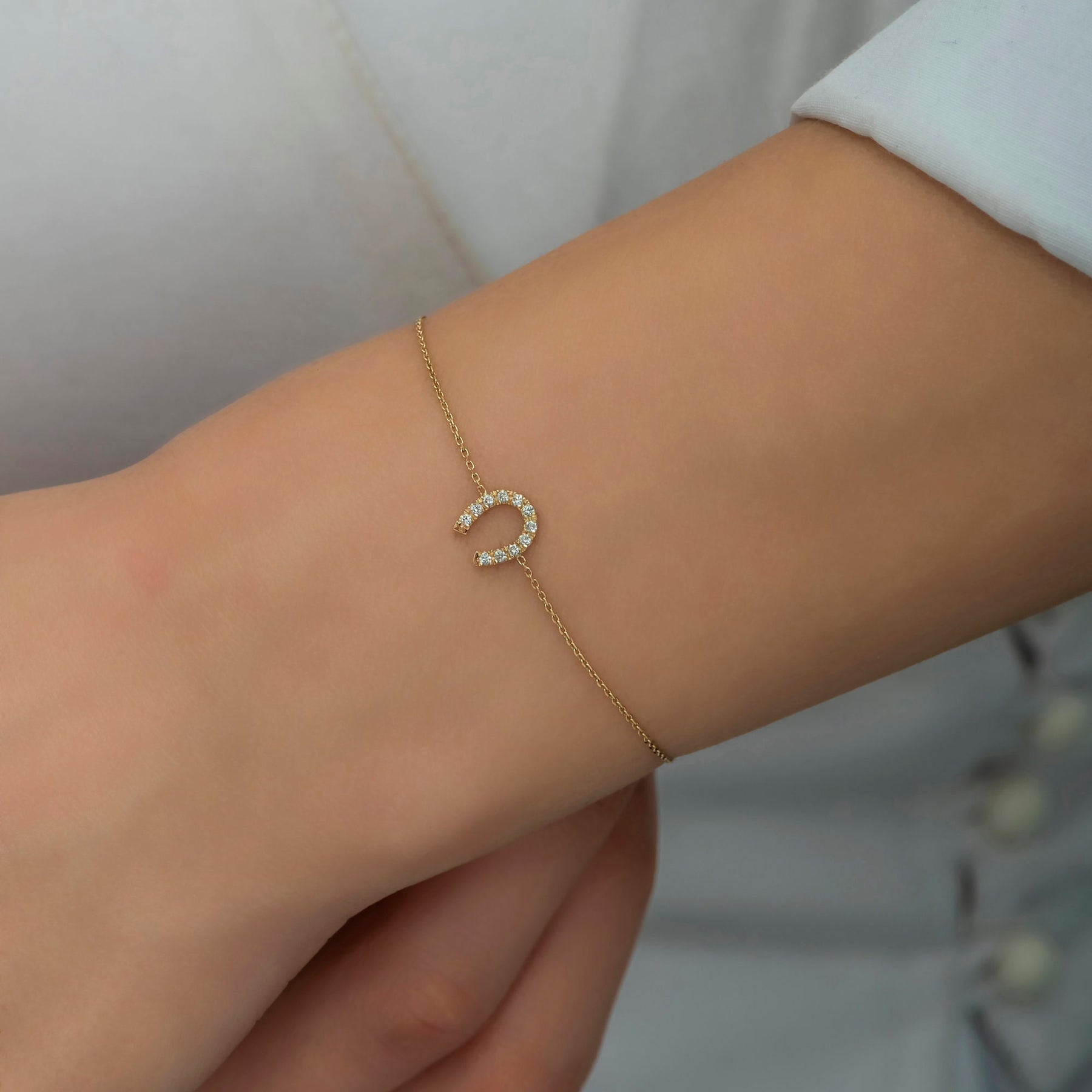 14K Gold Diamond Horseshoe Necklace – Fortuna