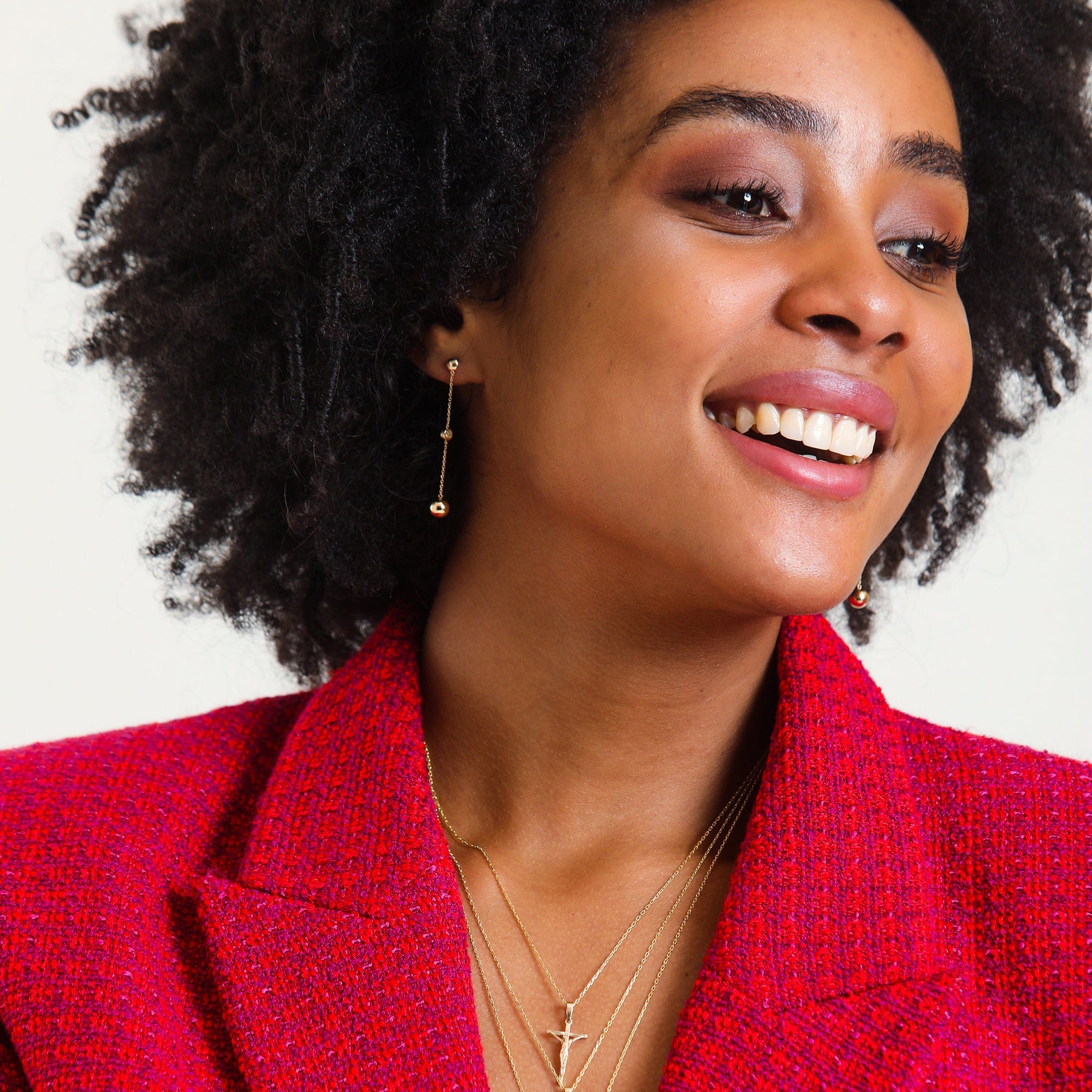 14 Ayar Altın Pırlanta Uzun Sallantılı Küpeler – Elongia 