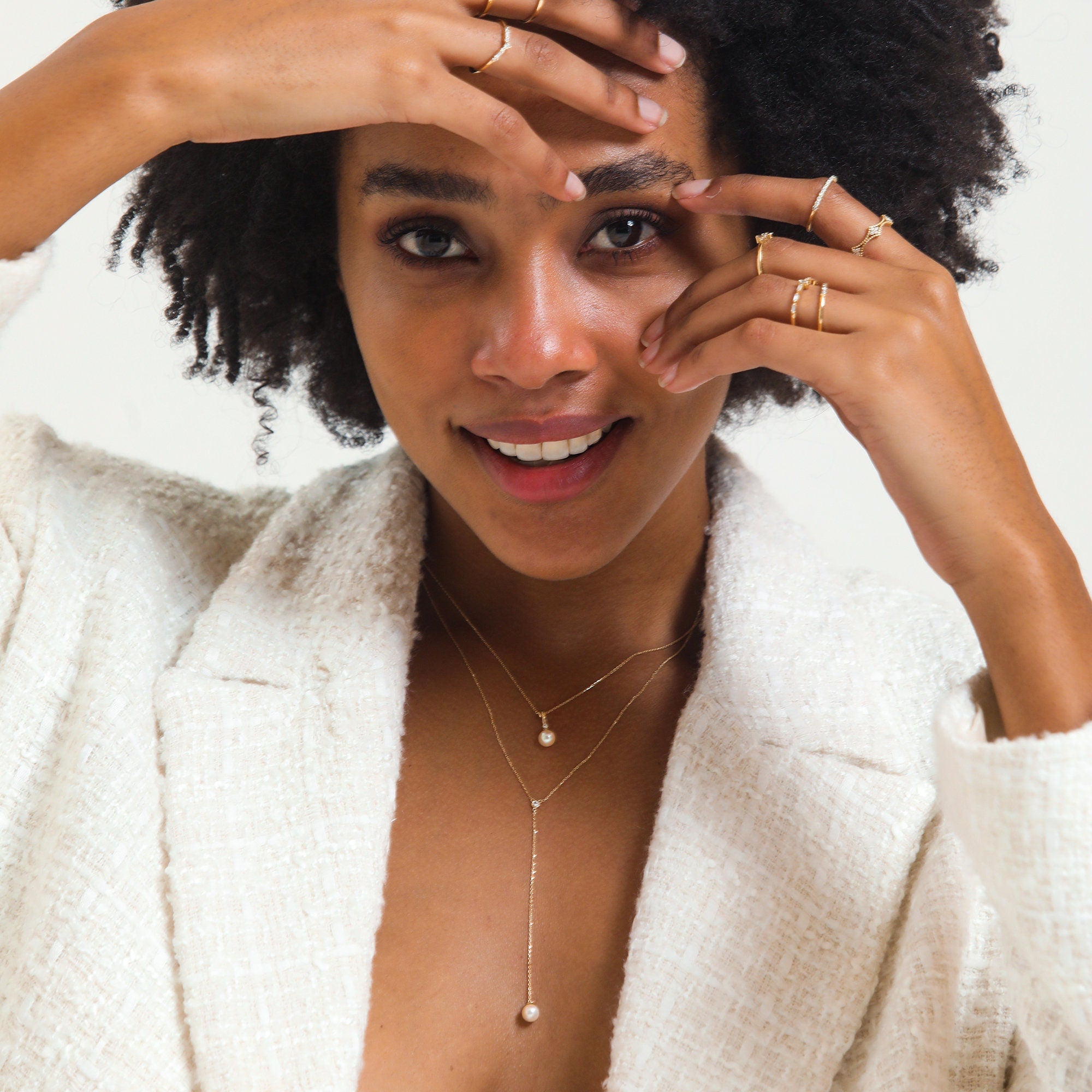 14K Gold Diamond & Pearl Necklace – Aurelia