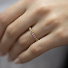 14K Gold Pink Sapphire Full Eternity Band Ring — Belloria