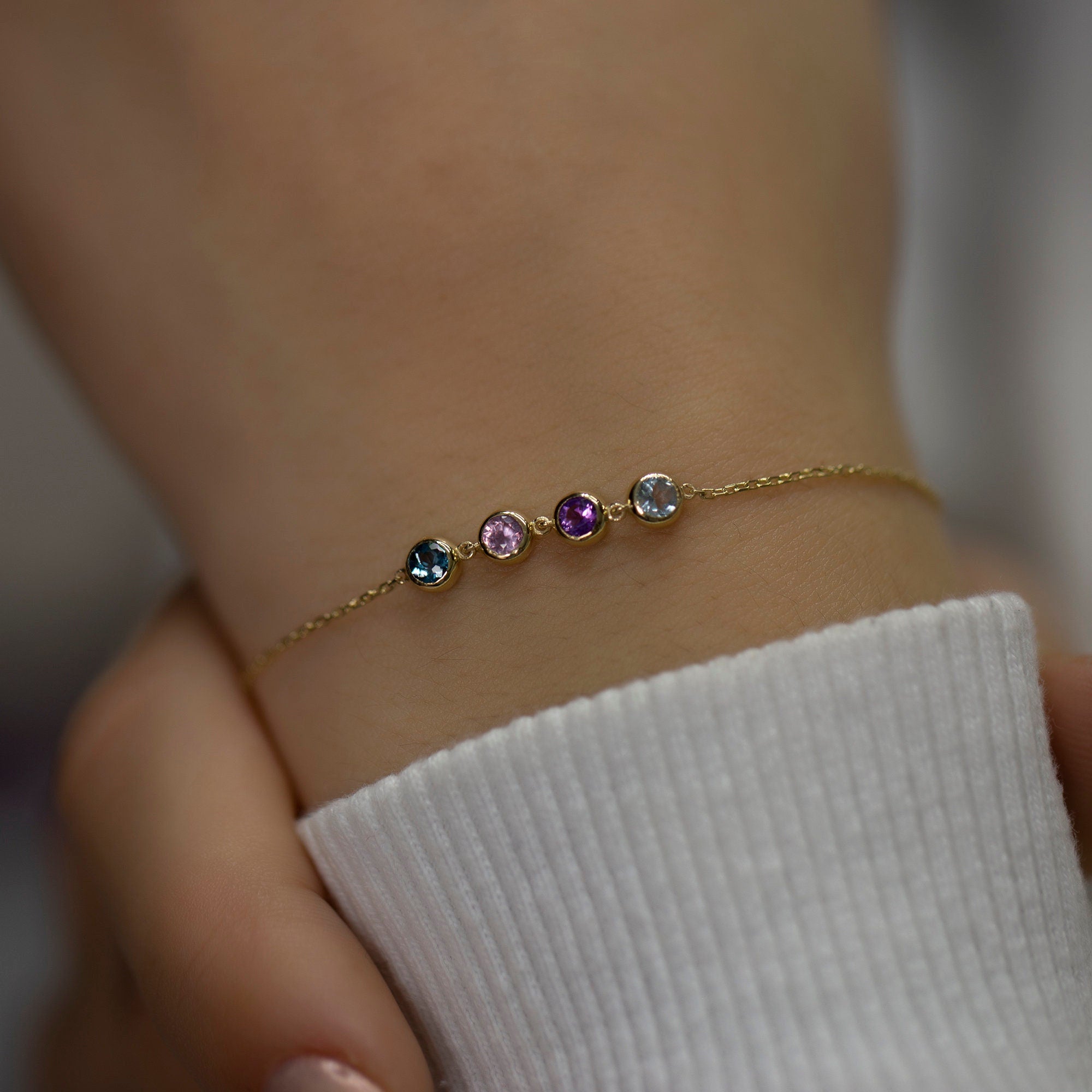 14K Gold Birthstone Bracelet – Virenna