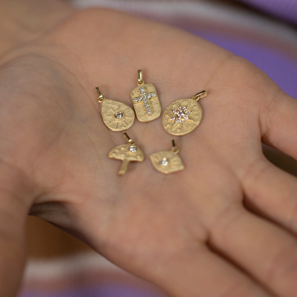 14K Gold Diamond Pear Charm Necklace – Relic