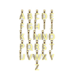 14 Ayar Altın Pırlanta Baş Harfli Kolye – Signet 