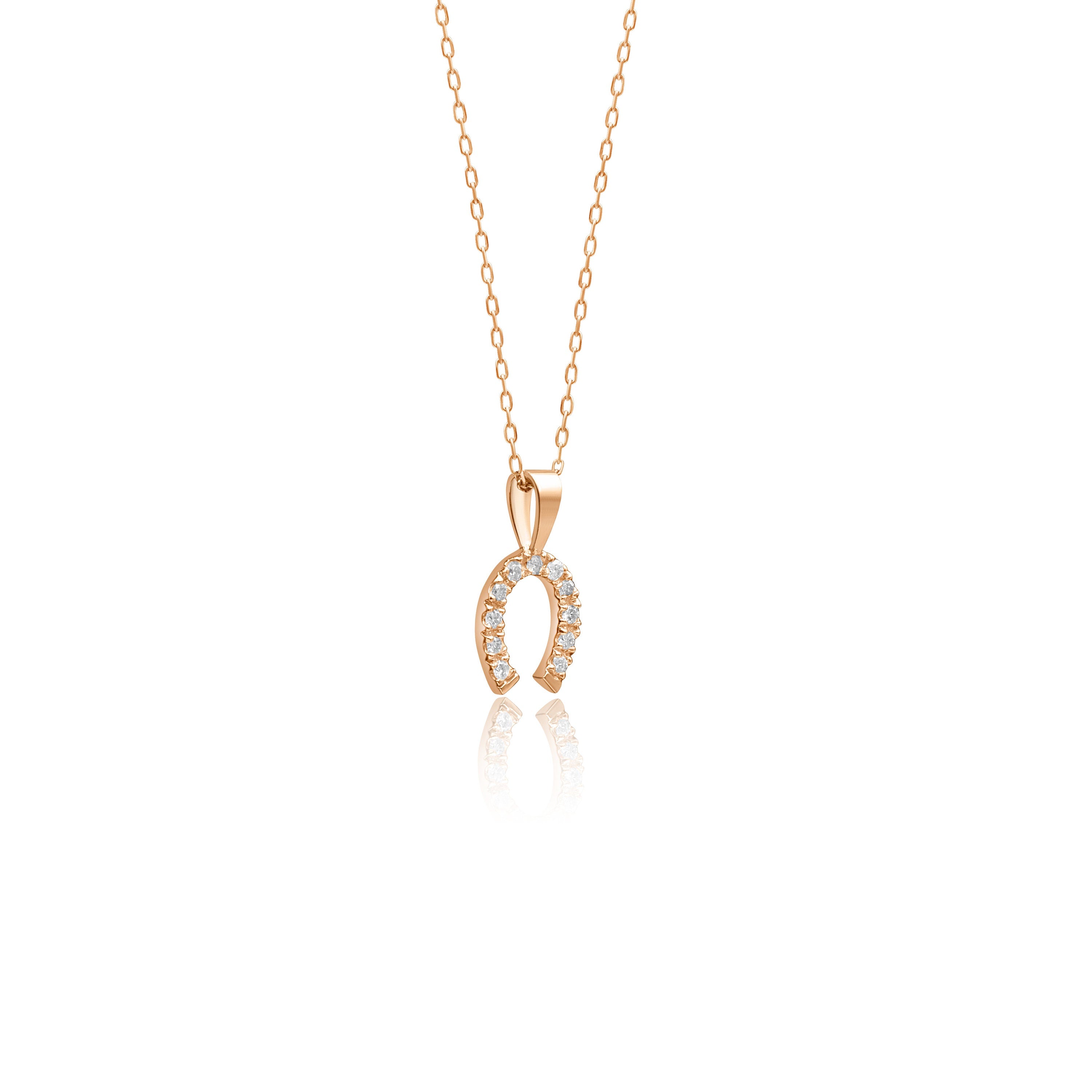 14K Gold Diamond Horseshoe Necklace – Fortuna