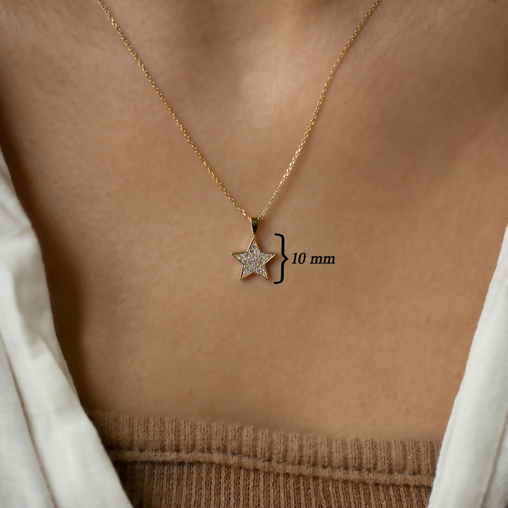 14K Gold Diamond Star Necklace – Celestalis