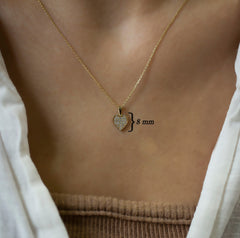 14K Solid Gold Diamond Heart Necklace – Everheart