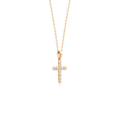 14K Gold Diamond Cross Necklace – Alenya