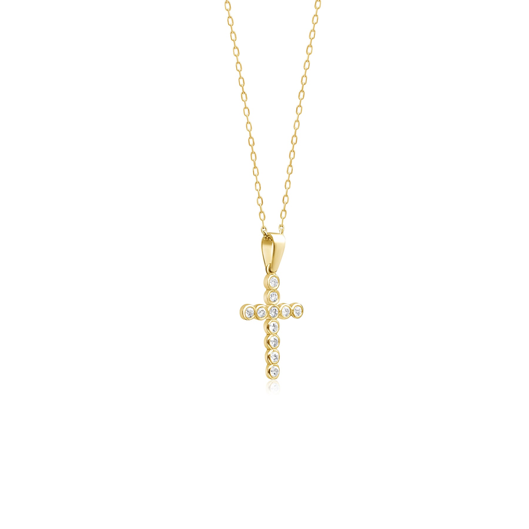 14K Gold Diamond Cross Necklace – Alenya