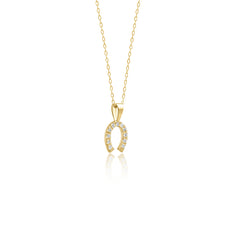 14K Gold Diamond Horseshoe Necklace – Fortuna