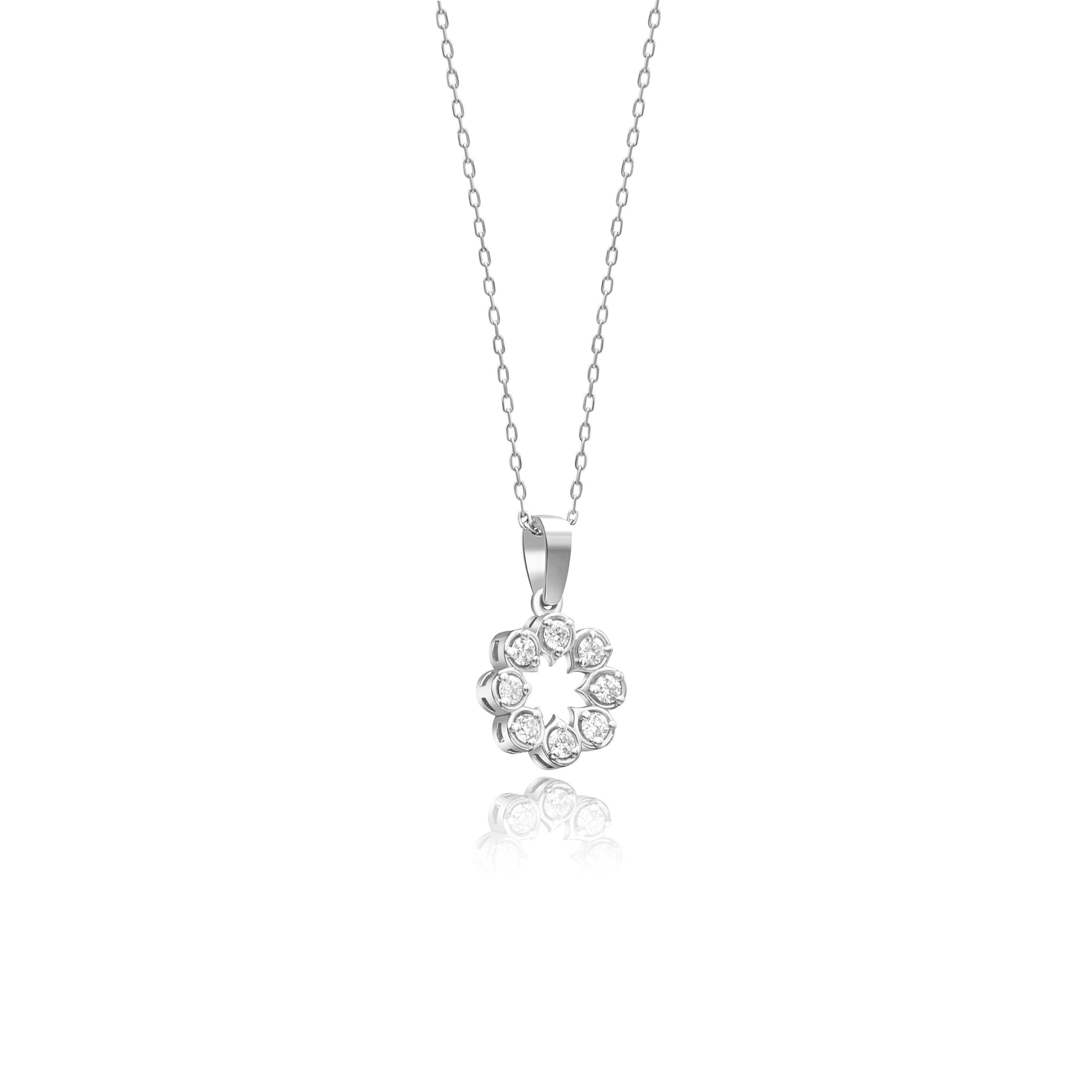 14K Gold Diamond Pavé Flower Necklace – Bellafleur