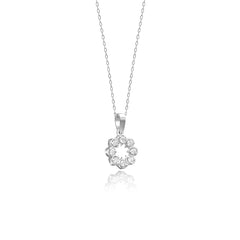 14K Gold Diamond Pavé Flower Necklace – Bellafleur