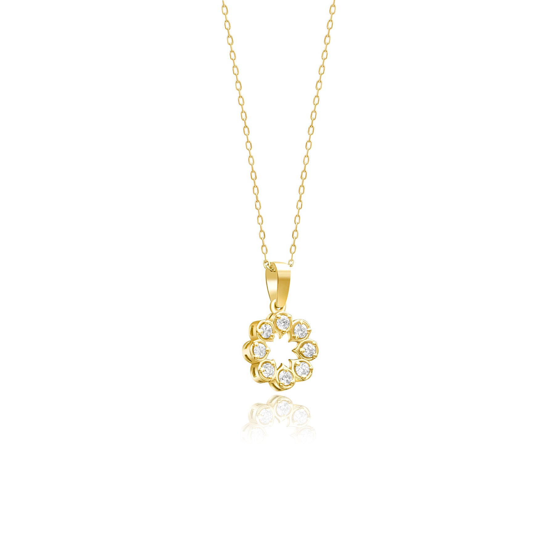 14K Gold Diamond Pavé Flower Necklace – Bellafleur