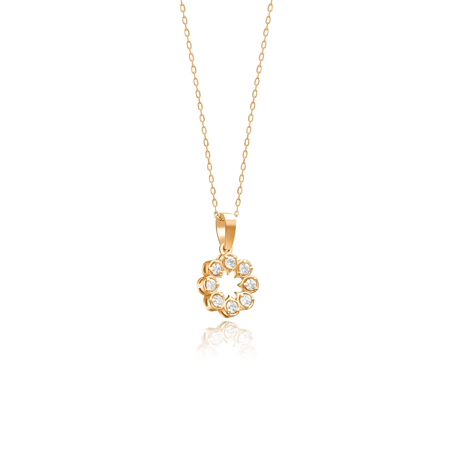 14K Gold Diamond Pavé Flower Necklace – Bellafleur