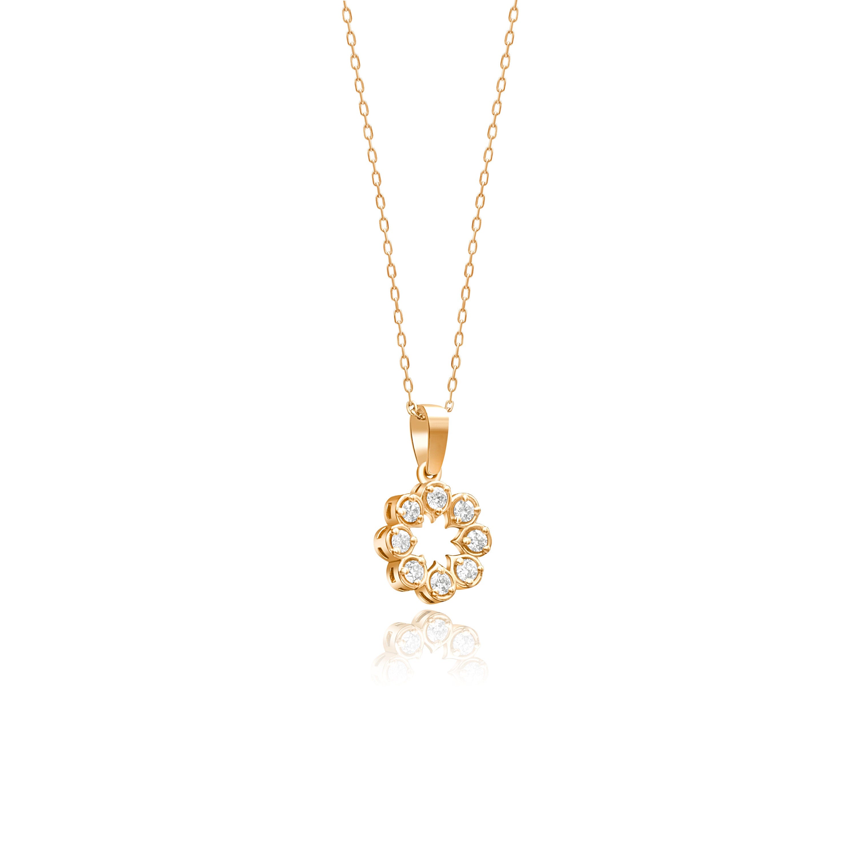 14K Gold Diamond Pavé Flower Necklace – Bellafleur