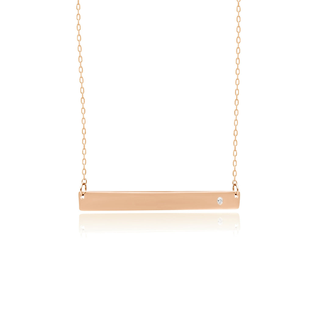 14K Gold Diamond Wide Initial Necklace – Emblem