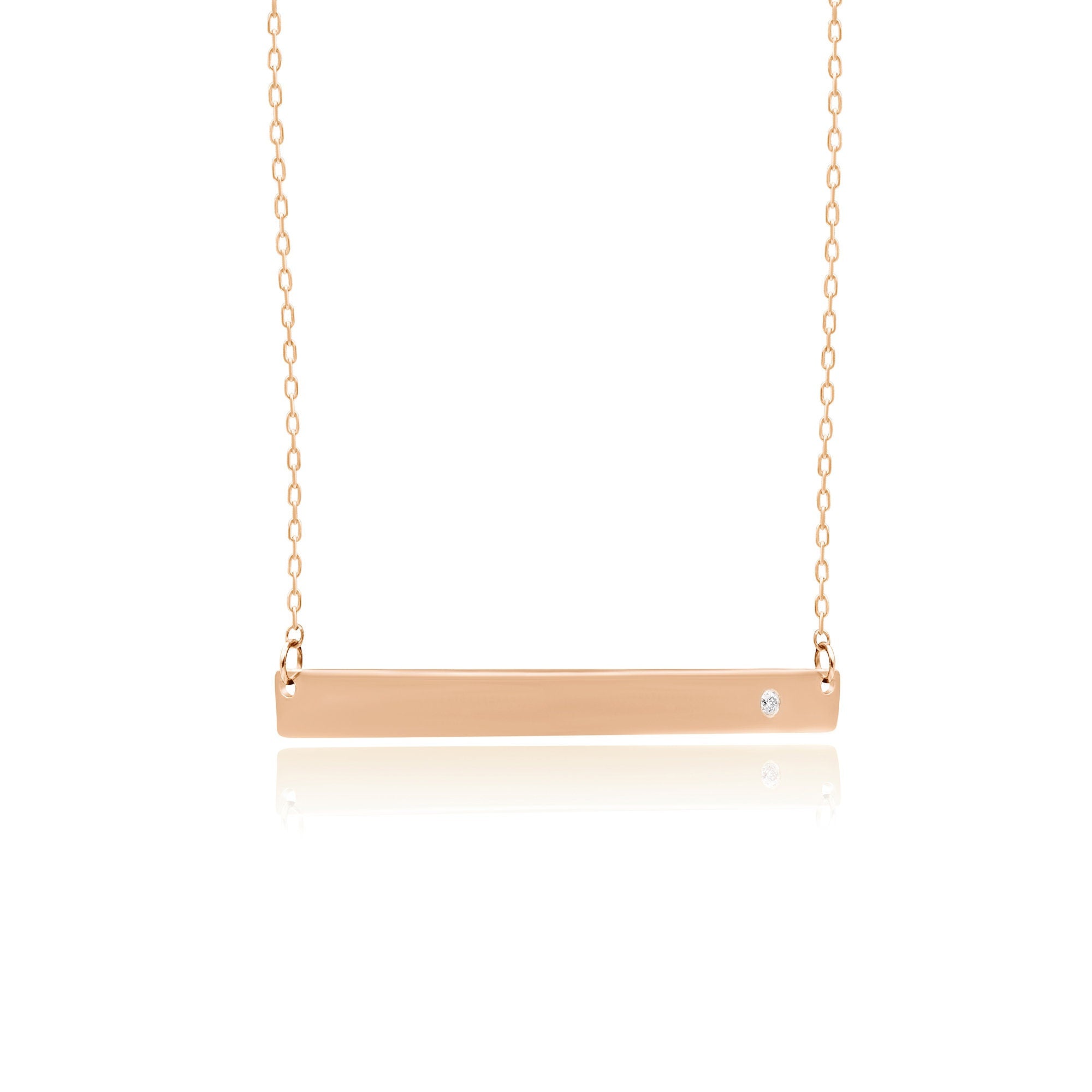 14K Gold Diamond Wide Initial Necklace – Emblem