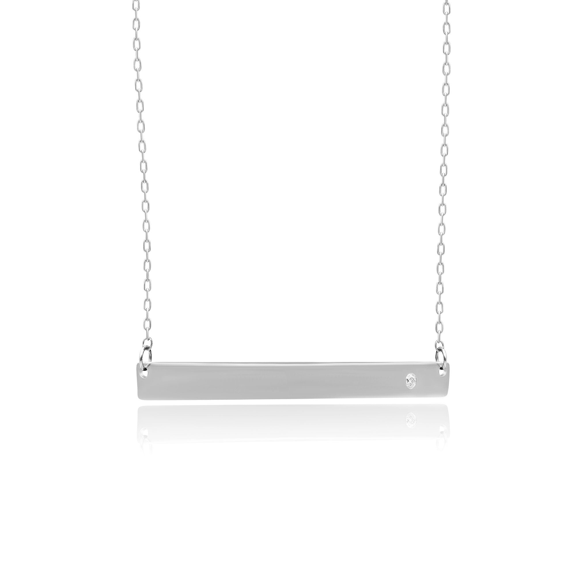 14K Gold Diamond Wide Initial Necklace – Emblem