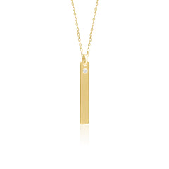 14K Gold Diamond Slim Initial Necklace – Emblem