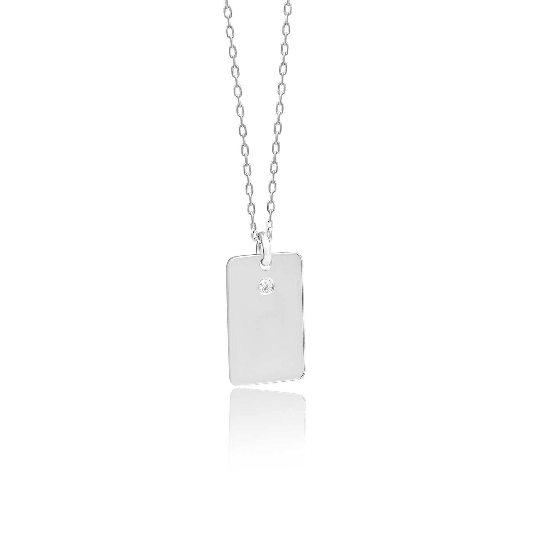 14K Gold Diamond Rectangle Initial Necklace – Emblem