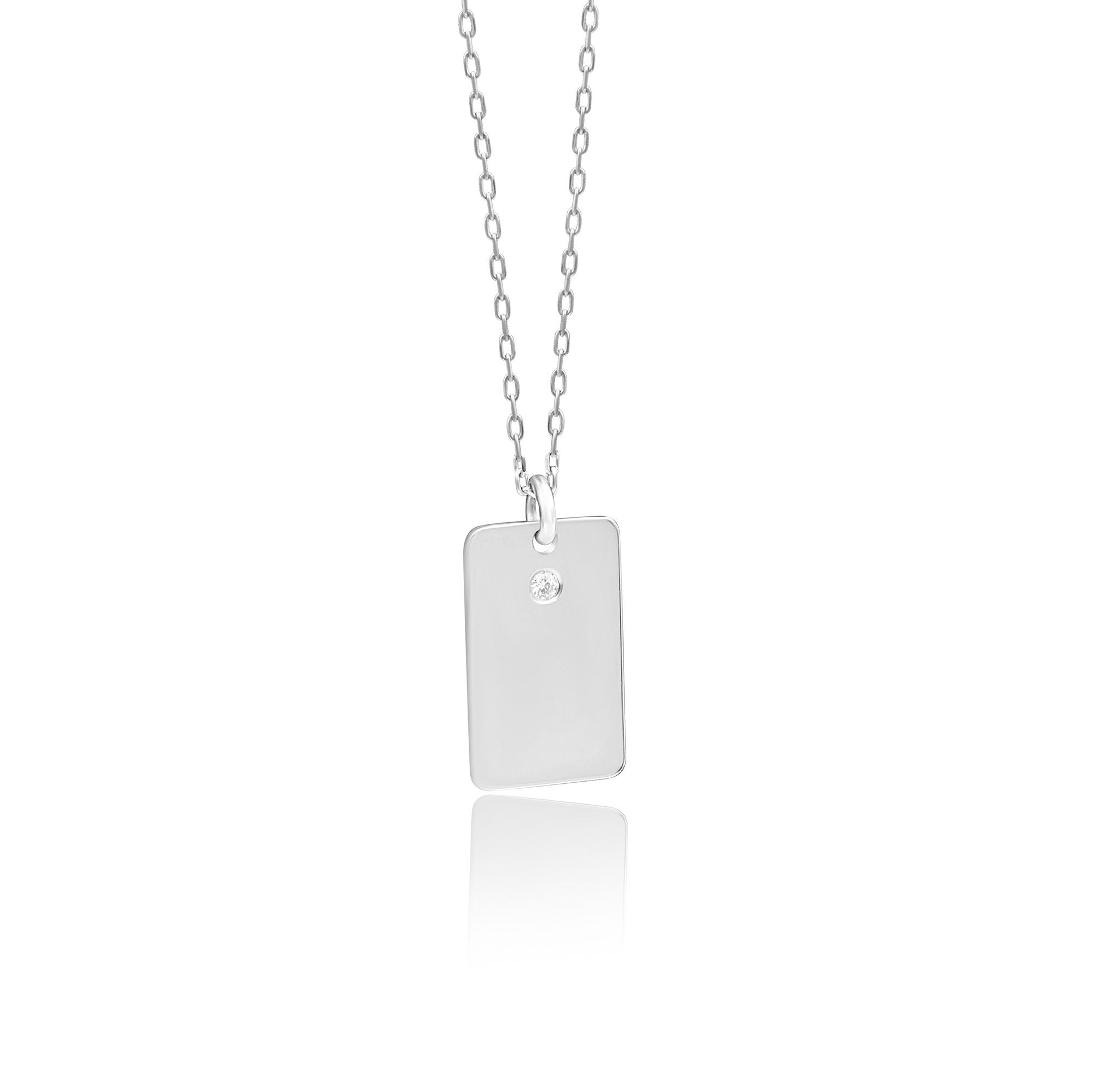 14K Gold Diamond Rectangle Initial Necklace – Emblem