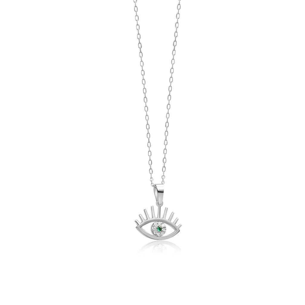 14K Gold Diamond Emerald Eye Necklace – Nazar
