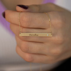 14 Ayar Altın Pırlanta Geniş Baş Harfli Kolye – Amblem 