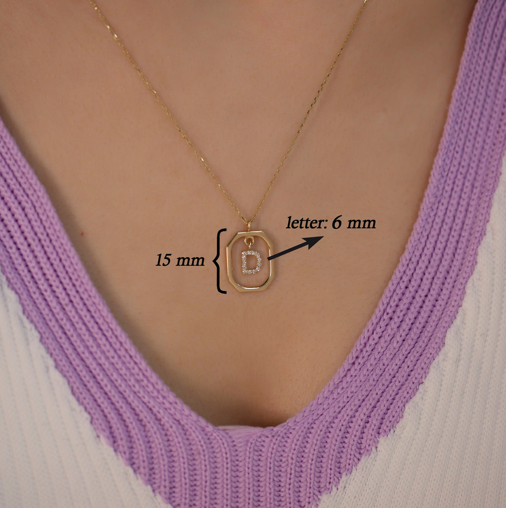 14K Gold Diamond Initial Necklace – Carmiel