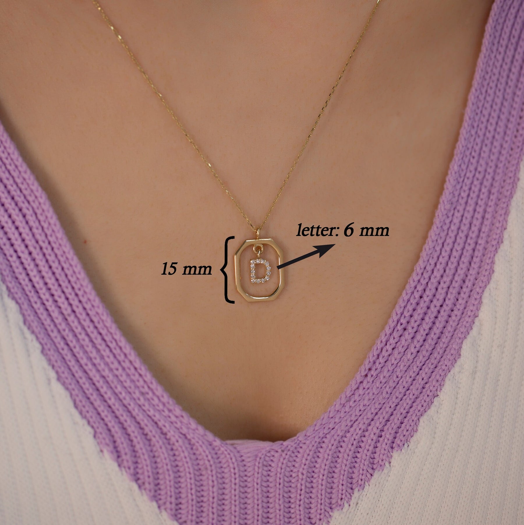 14K Gold Diamond Initial Necklace – Carmiel