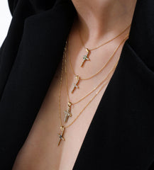 14K Gold Diamond Cross Necklace – Virellan
