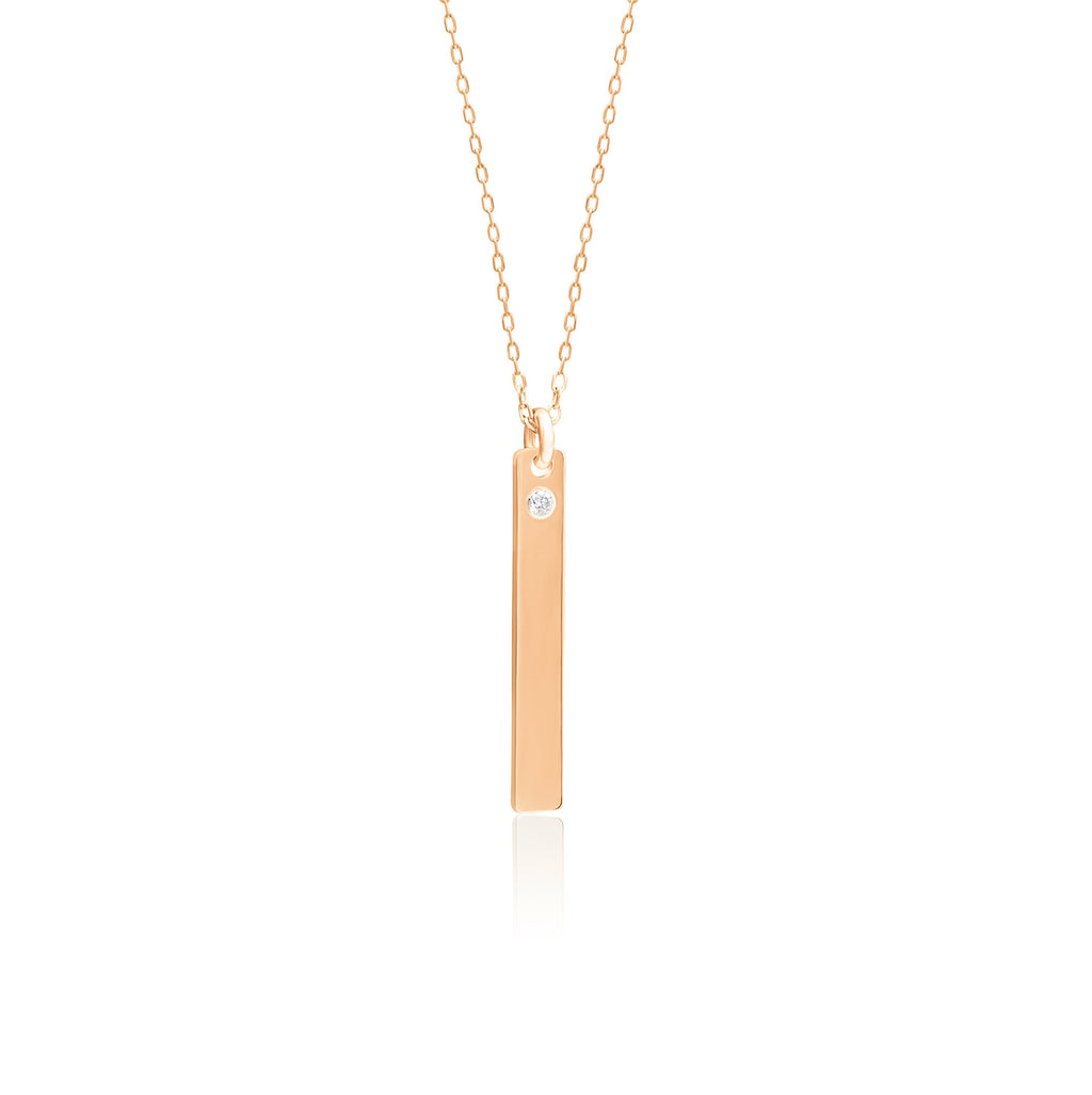 14K Gold Diamond Slim Initial Necklace – Emblem