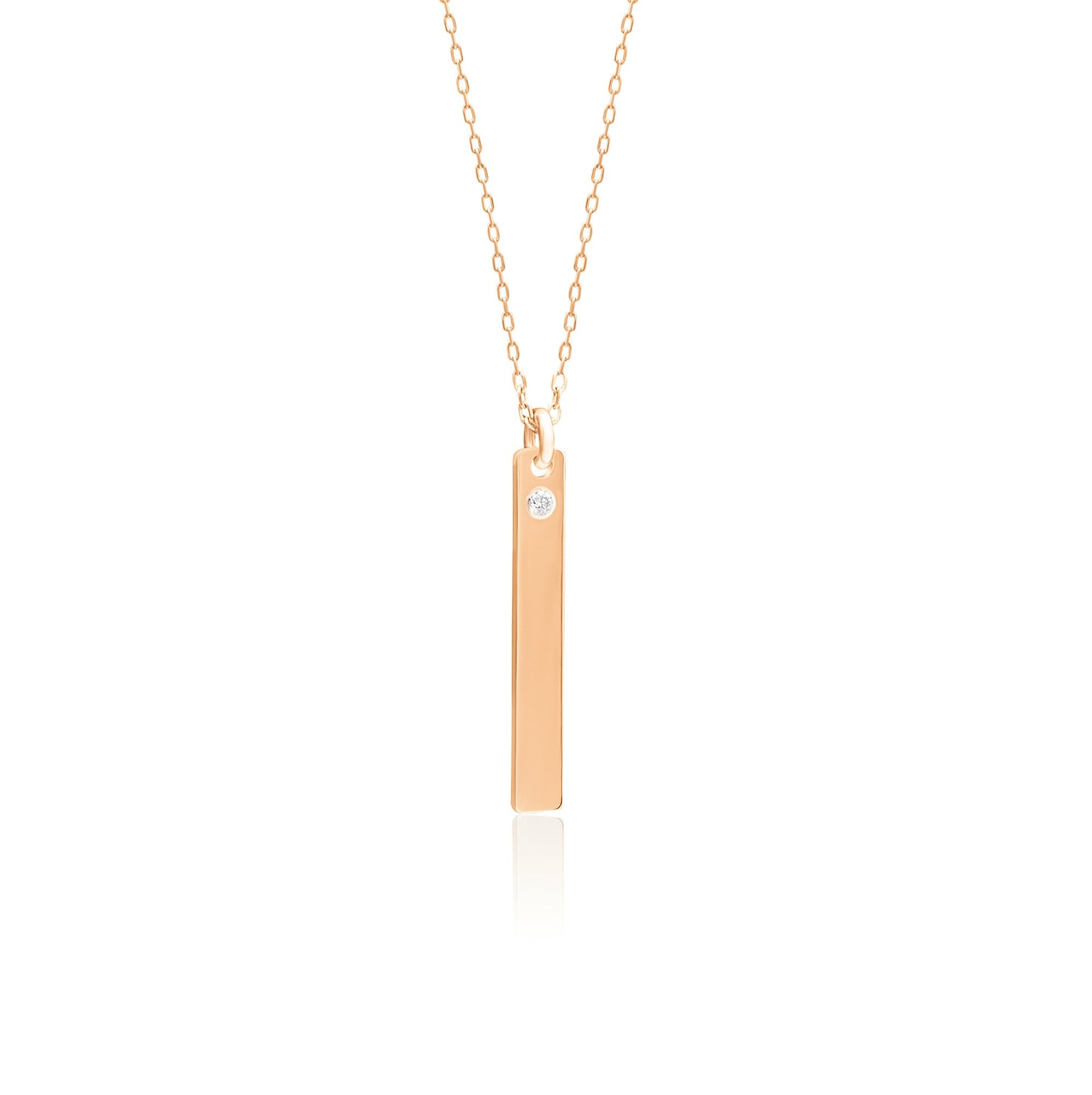 14K Gold Diamond Slim Initial Necklace – Emblem