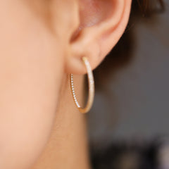 14K Gold Diamond Hoop Earrings – Circula