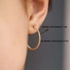 14K Gold Diamond Hoop Earrings – Circula
