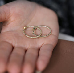 14K Gold Diamond Hoop Earrings – Circula