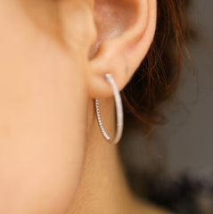 14K Gold Diamond Hoop Earrings – Circula
