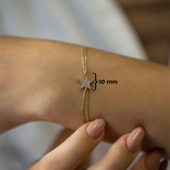 14K Gold Diamond Star Bracelet/ Dainty Gold Diamond Star Bracelets/ Gift for Her/ Gold Star Bracelet/ Birthday Gifts/ Mothers Day Gift