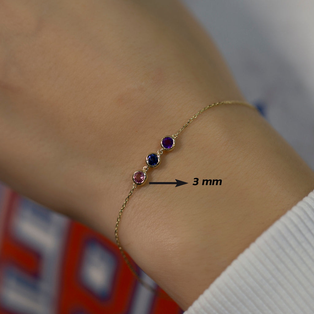 14K Gold Birthstone Bracelet – Virenna
