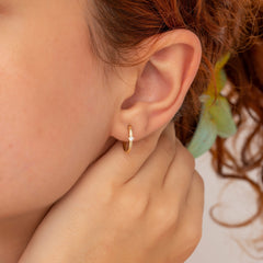 14K Gold Diamond Hoop Earrings – Ceralis