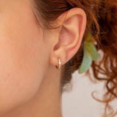 14K Gold Diamond Hoop Earrings – Ceralis