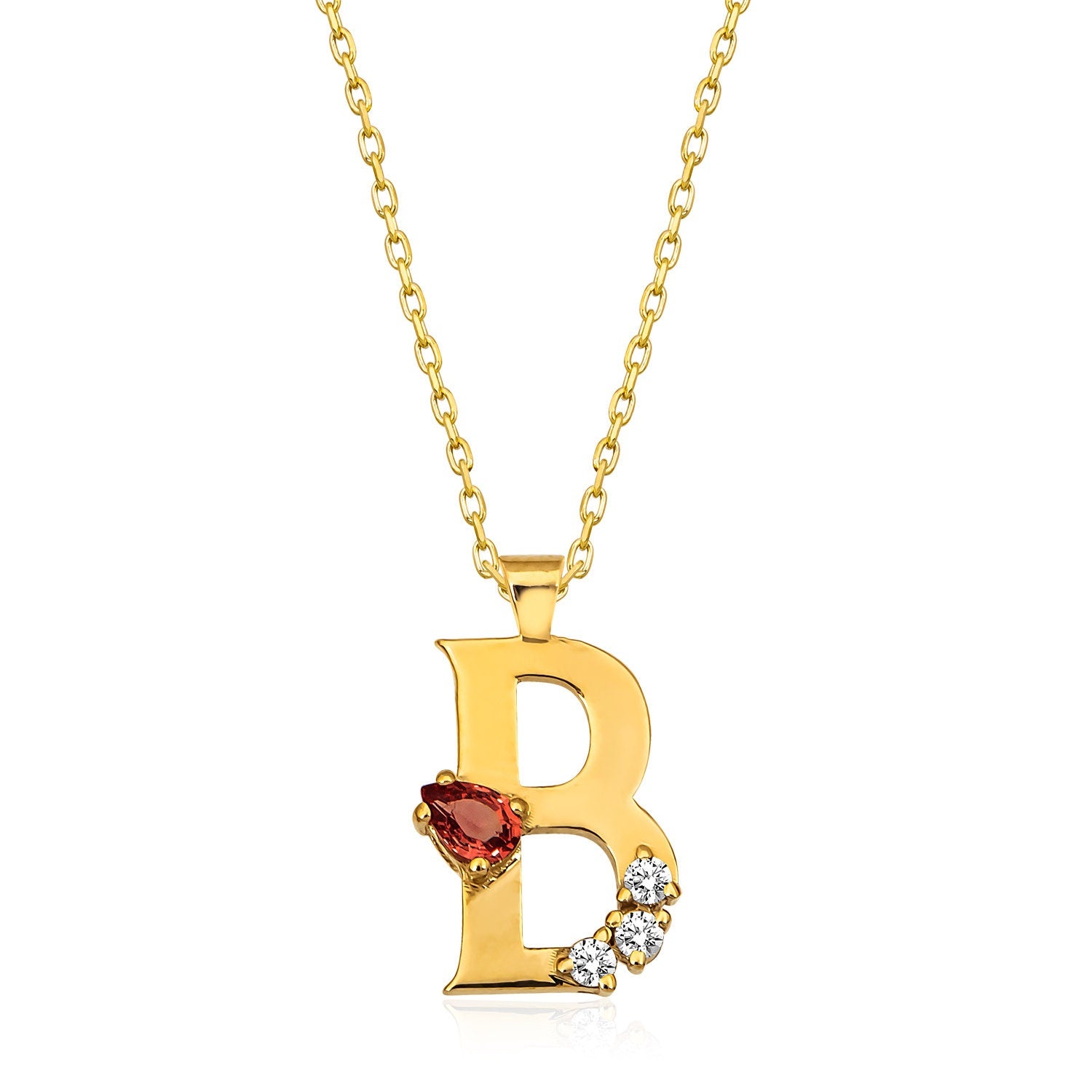 14K Gold Diamond Initial Necklace – Solace