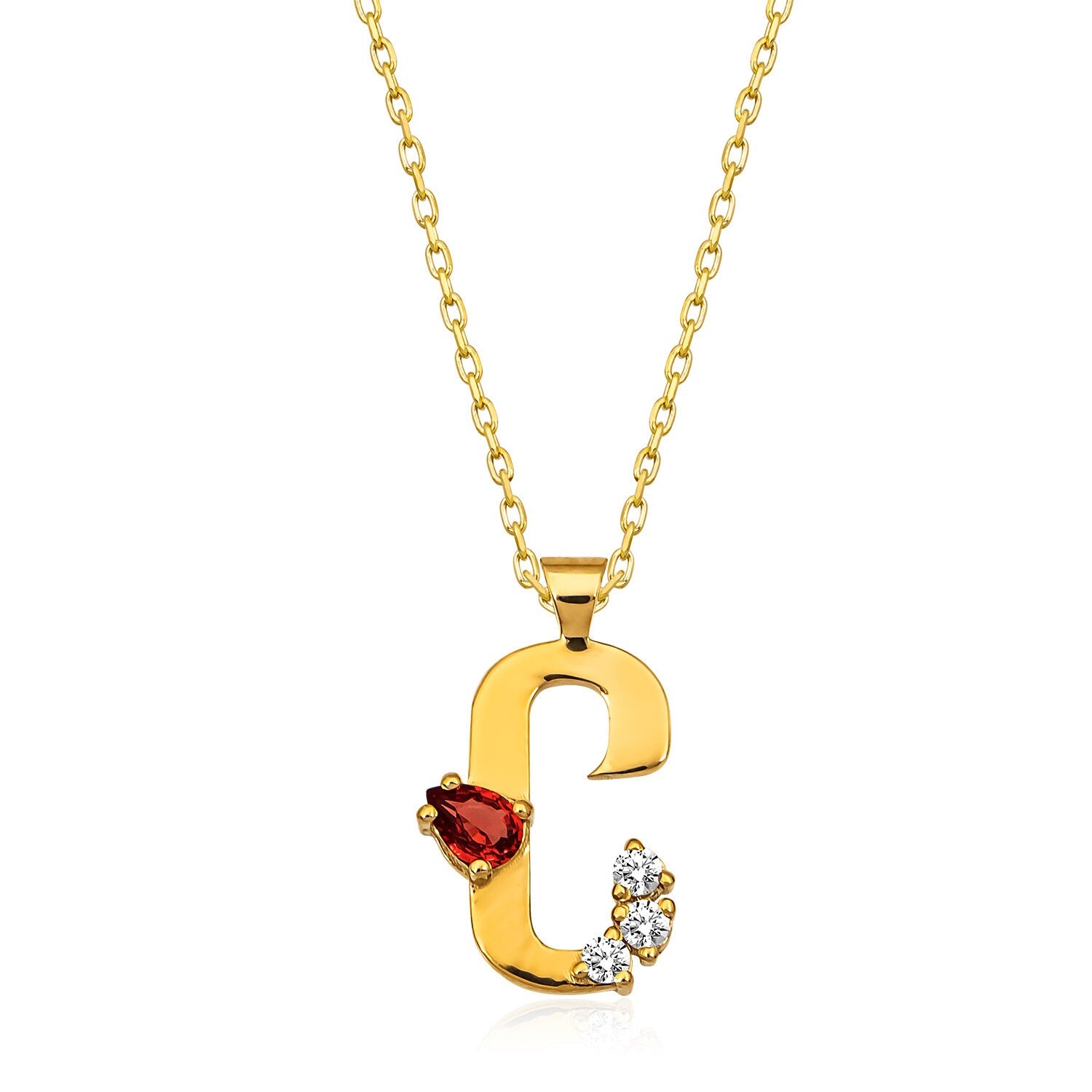 14K Gold Diamond Initial Necklace – Solace