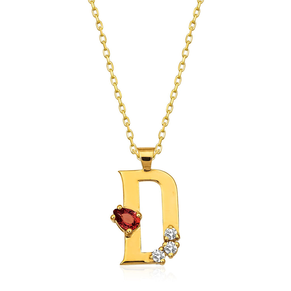 14K Gold Diamond Initial Necklace – Solace