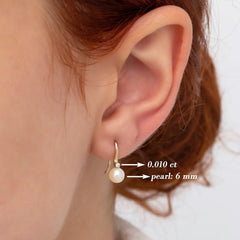 14K Gold Diamond & Pearl Earrings – Mariselle