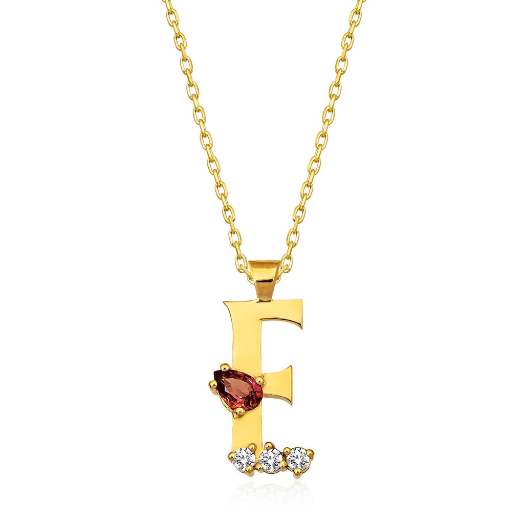 14K Gold Diamond Initial Necklace – Solace