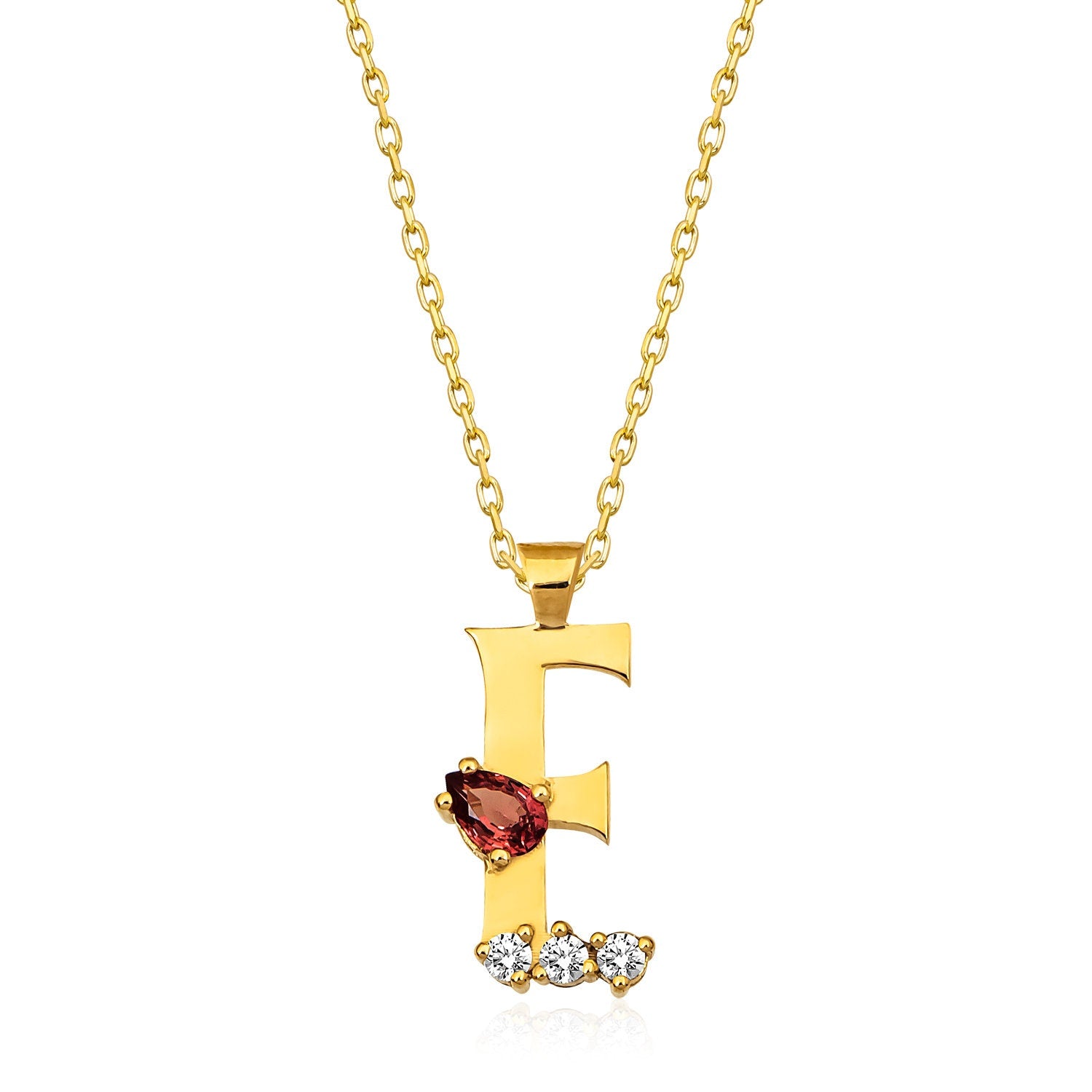14K Gold Diamond Initial Necklace – Solace