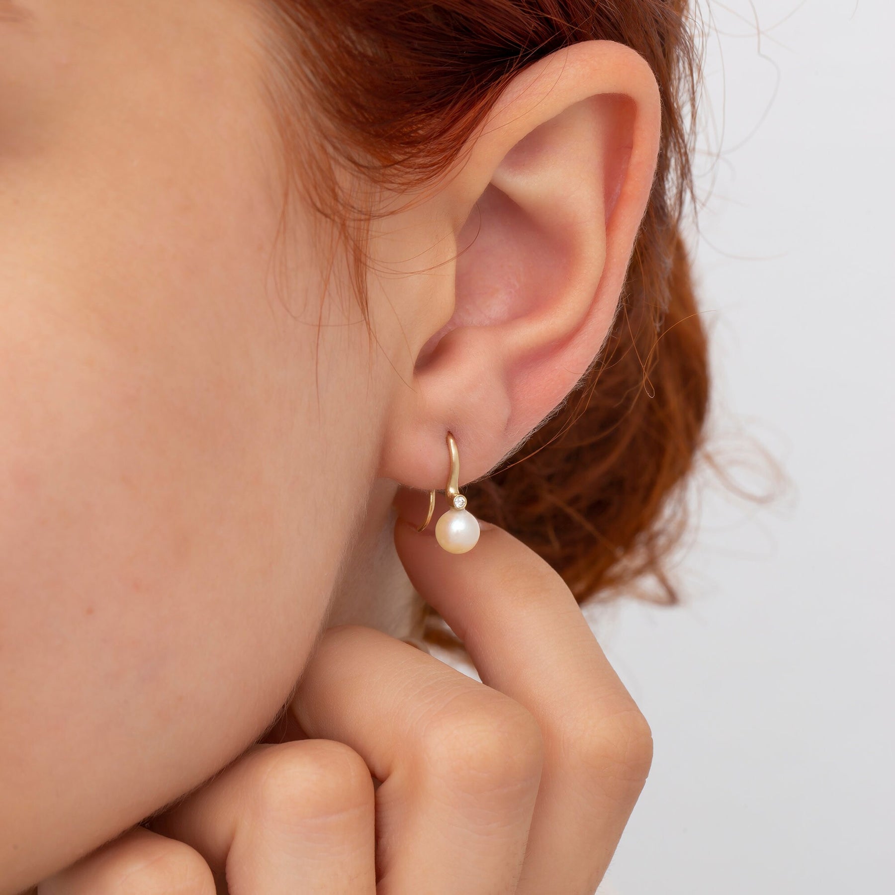 14K Gold Diamond & Pearl Earrings – Mariselle