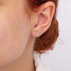 14K Gold Diamond Dainty Stud Earrings – Lumen