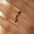 14K Gold Diamond & Ruby Full Eternity Band Ring — Rhenne